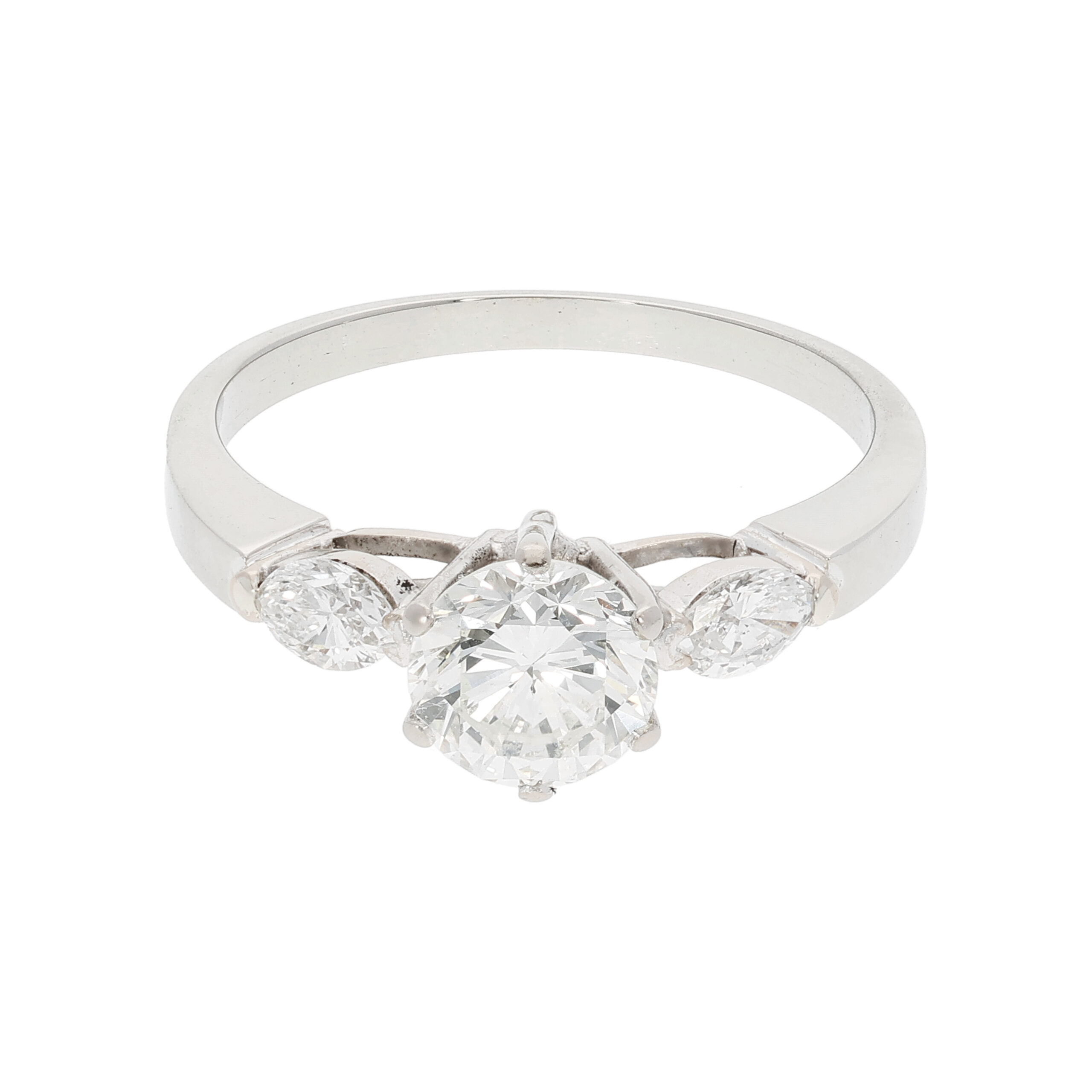 Verlobungsring Weissgold 18K mit Diamanten