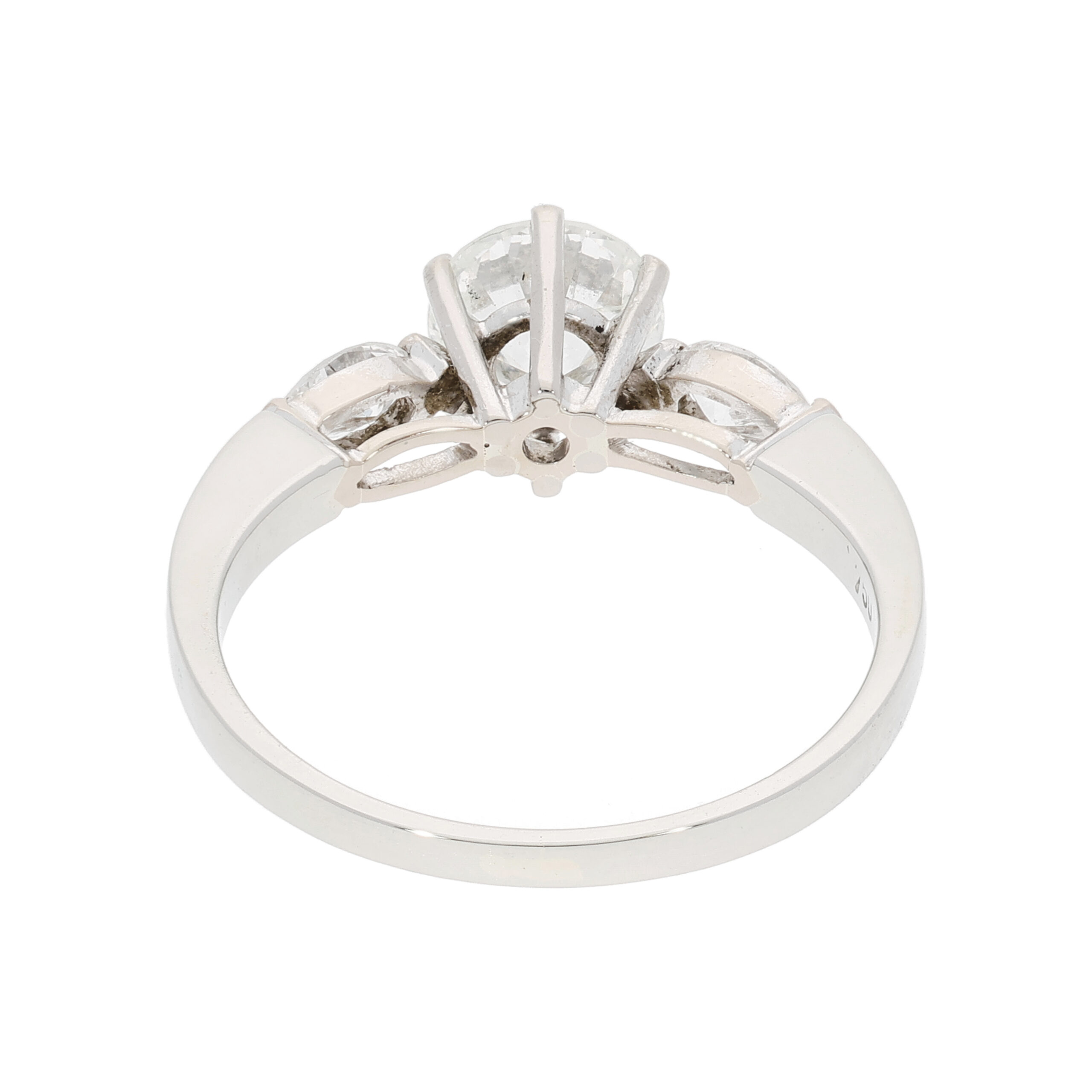 Verlobungsring Weissgold 18K mit Diamanten