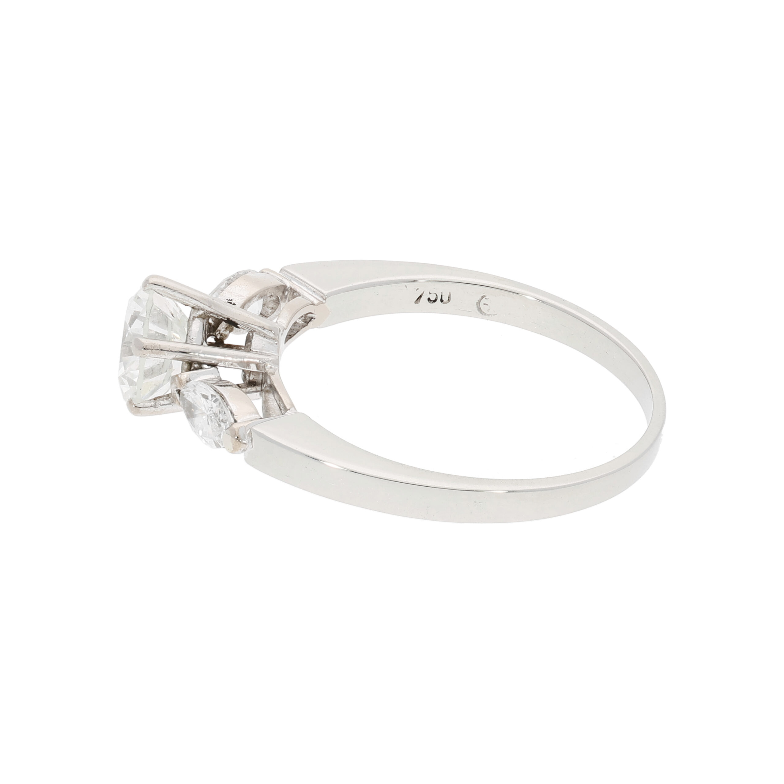 Verlobungsring Weissgold 18K mit Diamanten
