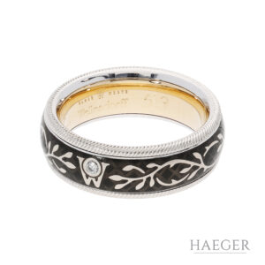Wellendorff Ring schwarze Seide 18K